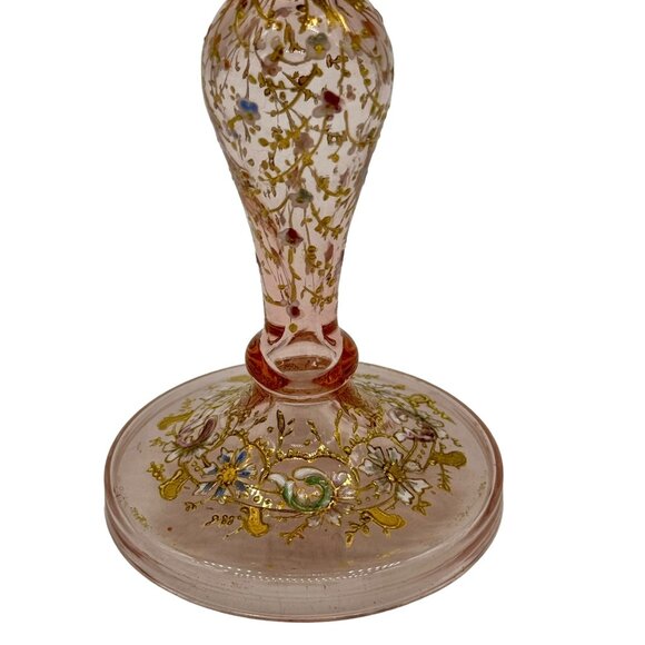 Moser Bohemian Antique (?) Gilded Gold Wine Glass - Hand Painted Ornate Design - Picture 3 of 8